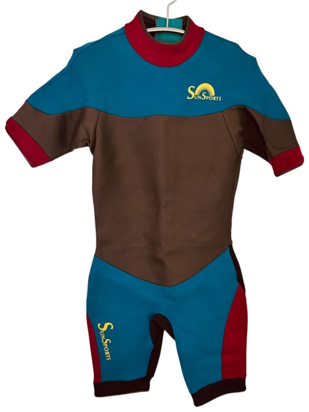Sun Sports Blue, Black & Burgundy Shorty Wetsuit Size YOUTH TEEN XL